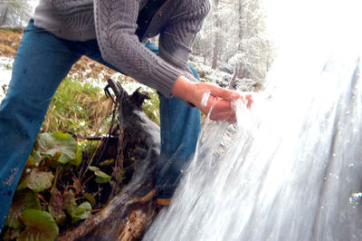 Man working in water