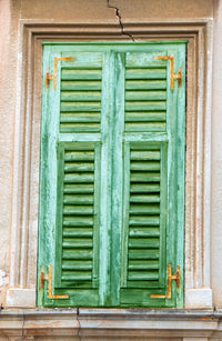 Closed door of building