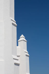 Low angle view of cross against clear sky