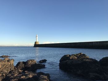 View of lighthouse at seaside