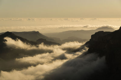 Scenic view of cloudscape against sky during sunset