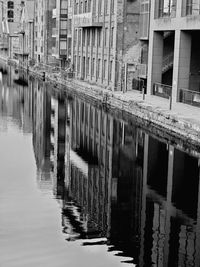 Reflection of buildings in water