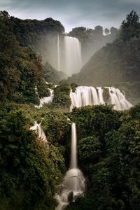 Scenic view of waterfall