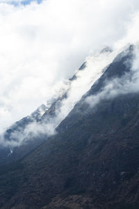 Low angle view of mountain against sky