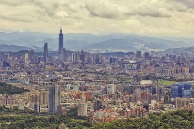 Aerial view of buildings in city