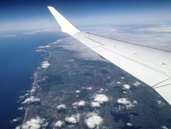 Aerial view of aircraft wing
