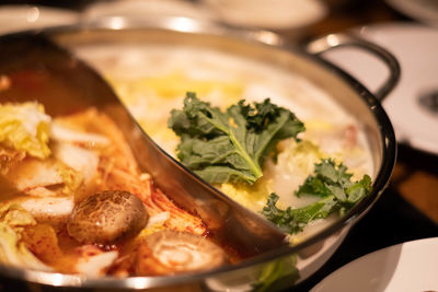 Close-up of meal served in bowl