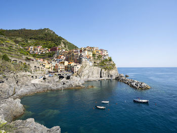 Town buildings on sea coast