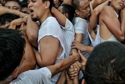 Friends sitting on ground