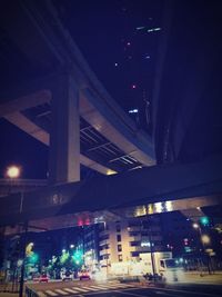 Illuminated street light at night