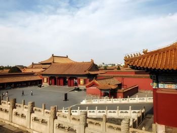 Panoramic view of built structures against sky