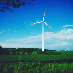 Wind turbines on landscape