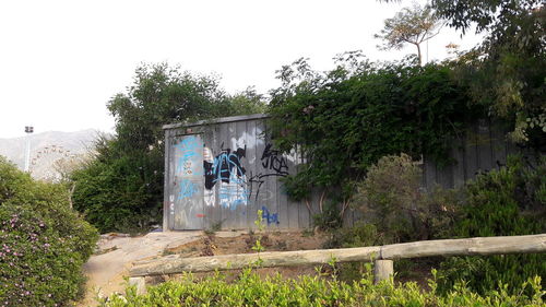 View of built structure against trees