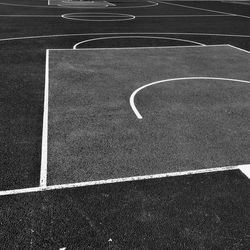 High angle view of basketball court