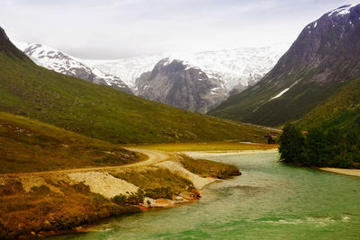 Scenic view of mountains against sky