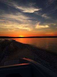 Scenic view of sunset over sea