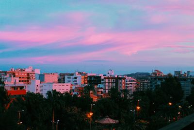 Buildings in city against sky