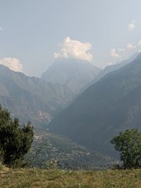 Scenic view of mountains against sky