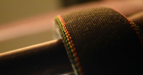 Detail shot of fabric against blurred background