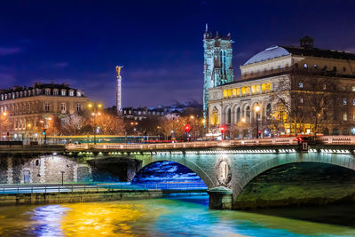 Bridge over river in city