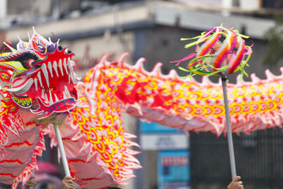 Dragon dancing during the guan di festival.