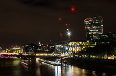 Illuminated city at night