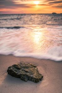 Scenic view of sea during sunset