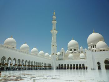 Exterior of sheikh zayed mosque against clear sky