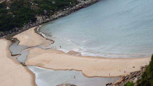 High angle view of beach