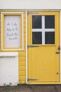 Closed door of building