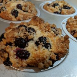 High angle view of cookies in plate