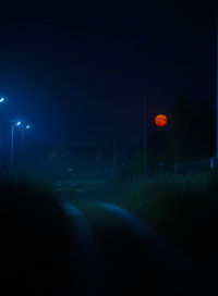 View of street lights at night