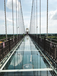 View of suspension bridge against sky