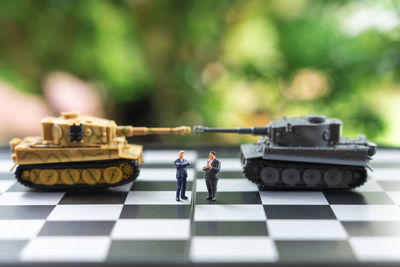 Close-up of figurine on table