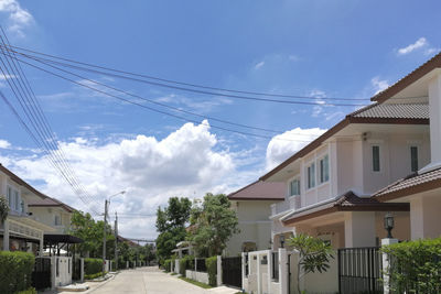 Panoramic view of buildings and houses against sky