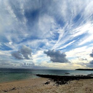 Scenic view of beach against sky