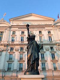 Low angle view of statue of building