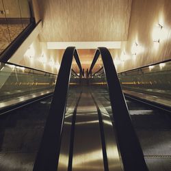 Interior of escalator