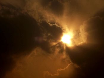 Low angle view of clouds in sky during sunset