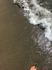 Close-up of waves on beach