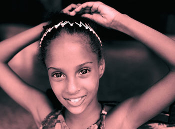 Close-up portrait of girl smiling