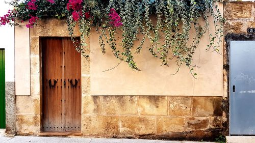 Closed door of building