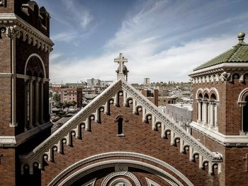 Exterior of historic building against sky