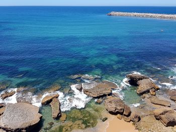 High angle view of beach