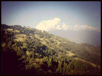 Scenic view of mountains against sky