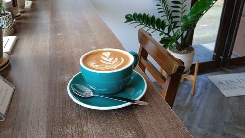 Close-up of coffee on table