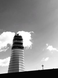 Low angle view of lighthouse against sky