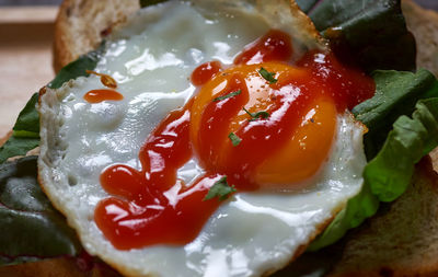 Close-up of strawberry slices in plate
