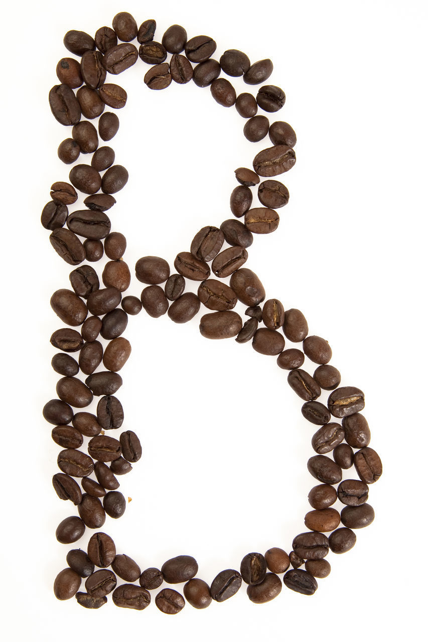 DIRECTLY ABOVE SHOT OF COFFEE BEANS