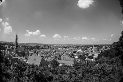 View of town against sky